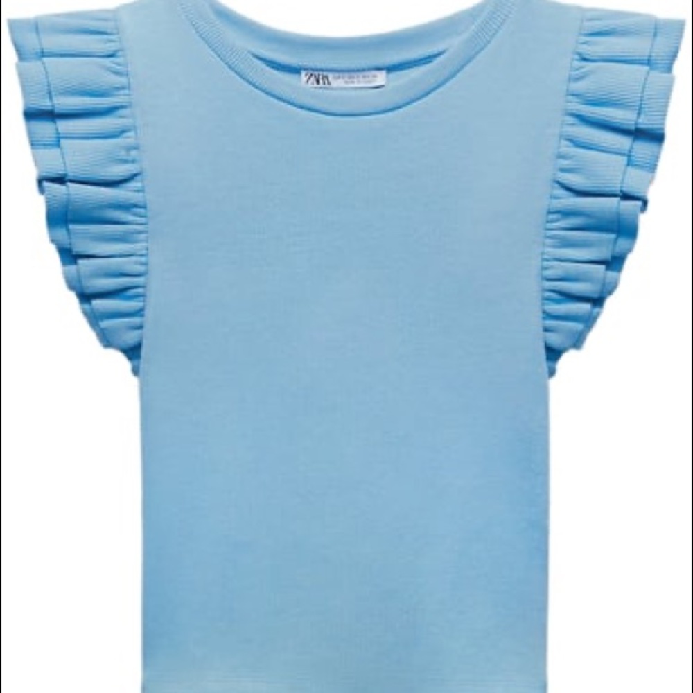 COPY - Light blue ruffled top